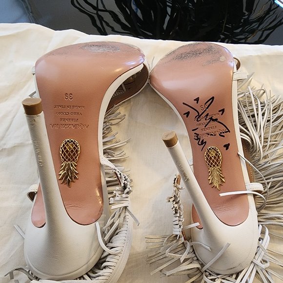 Altuzarra Wild Fringe White Sandals Sz 39 - Picture 5 of 5